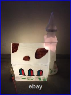 Vintage 1994 Empire Large Christmas Lighted Church Blow Mold Issues READ
