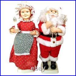 Vintage 1996 Telco Animated Mr Mrs Santa Claus Animated Light Up 24 Christmas