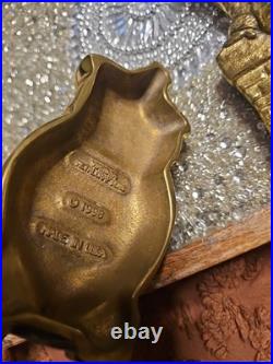 Vintage 1998 Brass Virginia Metalcrafters Santa/ Snowman Stocking Wreath Holders