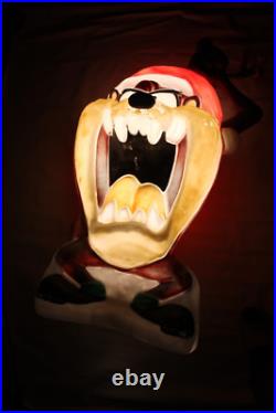 Vintage 2000 LARGE Tasmanian Devil TAZ Reindeer Blow Mold Yard Decor WORKS