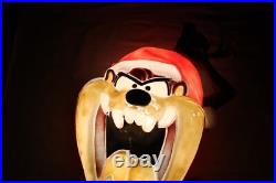 Vintage 2000 LARGE Tasmanian Devil TAZ Reindeer Blow Mold Yard Decor WORKS