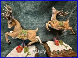 Vintage 2008 Joseph's Studio by Roman Reindeer Stocking Holders Set of 2 READ