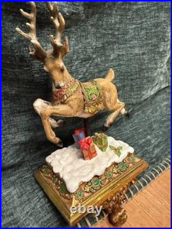 Vintage 2008 Joseph's Studio by Roman Reindeer Stocking Holders Set of 2 READ