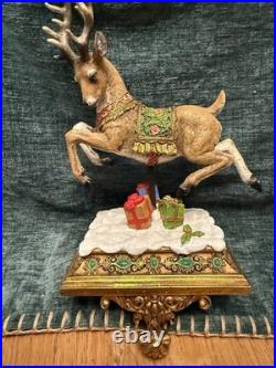 Vintage 2008 Joseph's Studio by Roman Reindeer Stocking Holders Set of 2 READ