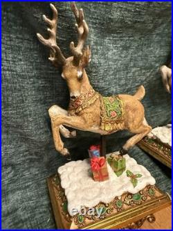 Vintage 2008 Joseph's Studio by Roman Reindeer Stocking Holders Set of 2 READ
