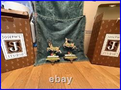 Vintage 2008 Joseph's Studio by Roman Reindeer Stocking Holders Set of 2 READ