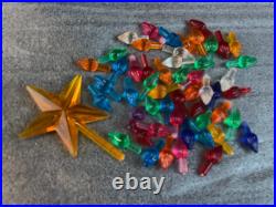 Vintage 2pc 21 Ceramic Light-Up Majestic Flocked CHRISTMAS TREE