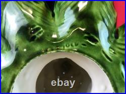 Vintage 2pc 21 Ceramic Light-Up Majestic Flocked CHRISTMAS TREE