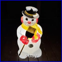 Vintage 31 TPI Blow Mold Illuminated Snowman withBroom