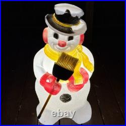 Vintage 31 TPI Blow Mold Illuminated Snowman withBroom