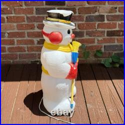 Vintage 31 TPI Blow Mold Illuminated Snowman withBroom