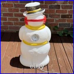 Vintage 31 TPI Blow Mold Illuminated Snowman withBroom