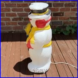 Vintage 31 TPI Blow Mold Illuminated Snowman withBroom