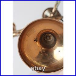 Vintage 5-Arm Brass Candelabra with Rope & Tassel Detail, Tapered-Candle Holder