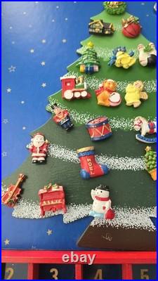 Vintage Advent Christmas Tree Magnetic Wooden NOT COMPLETE READ
