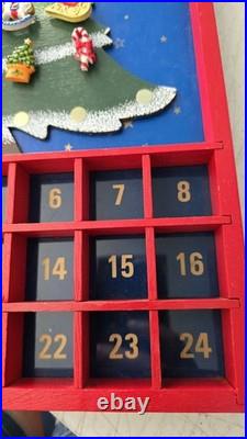 Vintage Advent Christmas Tree Magnetic Wooden NOT COMPLETE READ