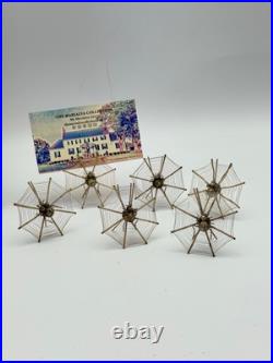 Vintage Antique Place Card Holders Spiderweb Set of 6 Silver (Set A)