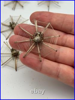 Vintage Antique Place Card Holders Spiderweb Set of 6 Silver (Set A)