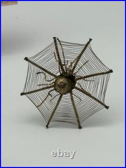 Vintage Antique Place Card Holders Spiderweb Set of 6 Silver (Set C)