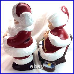 Vintage Atlantic Mold Mr and Mrs Santa Claus Ceramic Large 14 Christmas Decor