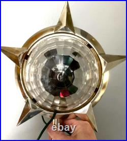 Vintage Bradford Celestial SILVER Christmas Tree Motion Topper Star 1960's Lot 1