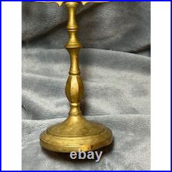 Vintage Brass Lion Candelabra Triple Candle Holder Table Decor 13 Tall