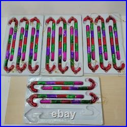 Vintage Candy Cane Christmas Ornaments Shiny Brite Style Lot of 18