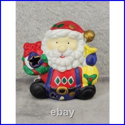 Vintage Ceramic Santa Claus Tea Light Candle Holder Christmas Figurine 4.5