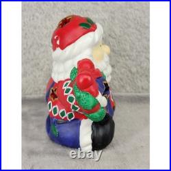 Vintage Ceramic Santa Claus Tea Light Candle Holder Christmas Figurine 4.5