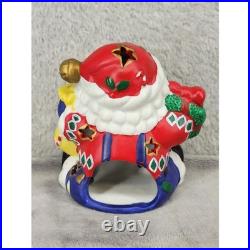 Vintage Ceramic Santa Claus Tea Light Candle Holder Christmas Figurine 4.5