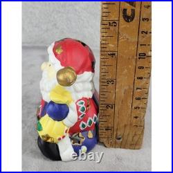 Vintage Ceramic Santa Claus Tea Light Candle Holder Christmas Figurine 4.5