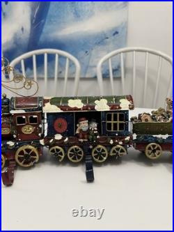 Vintage Christmas Express Train Mantle Shelf Stocking Hangers 4 Piece Set