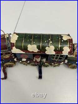 Vintage Christmas Express Train Mantle Shelf Stocking Hangers 4 Piece Set