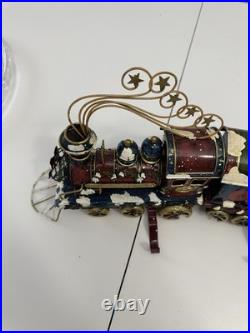 Vintage Christmas Express Train Mantle Shelf Stocking Hangers 4 Piece Set