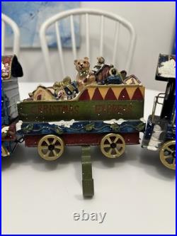 Vintage Christmas Express Train Mantle Shelf Stocking Hangers 4 Piece Set