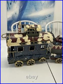 Vintage Christmas Express Train Mantle Shelf Stocking Hangers 4 Piece Set
