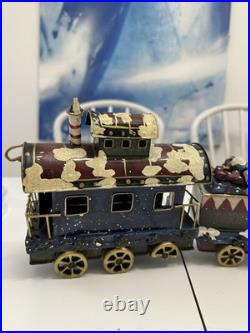 Vintage Christmas Express Train Mantle Shelf Stocking Hangers 4 Piece Set