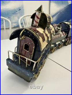 Vintage Christmas Express Train Mantle Shelf Stocking Hangers 4 Piece Set