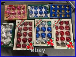 Vintage Christmas Glass Paragon Other Ornaments Lot of 87 Red Silver Balls