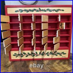 Vintage Christmas L. L. Bean Advent Calendar Wood 1990's original box for storage