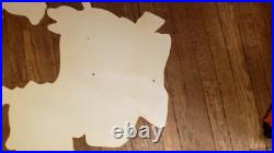 Vintage Christmas Santa Sleigh Reindeer Plastic Yard Sign Art