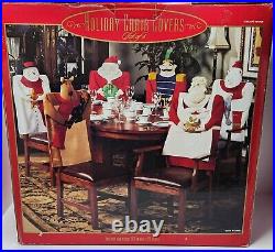 Vintage Costco Christmas Holiday Chair Covers Set Of 6 3D Aplique Plush Rare