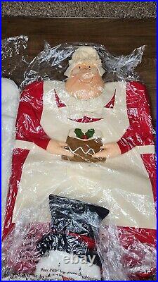 Vintage Costco Christmas Holiday Chair Covers Set Of 6 3D Aplique Plush Rare