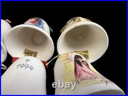 Vintage De Grazia Bells 1983-1998 Pottery Annual Hanging Ornaments LOT of 15