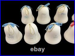 Vintage De Grazia Bells 1983-1998 Pottery Annual Hanging Ornaments LOT of 15