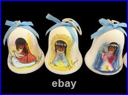 Vintage De Grazia Bells 1983-1998 Pottery Annual Hanging Ornaments LOT of 15