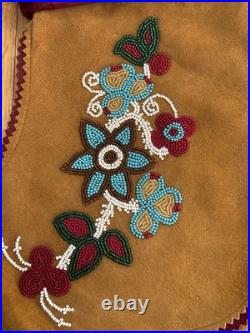 Vintage Double D Ranchwear Suede Velvet Beaded Christmas Stockings. NWOT