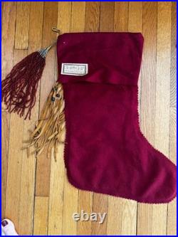 Vintage Double D Ranchwear Suede Velvet Beaded Christmas Stockings. NWOT