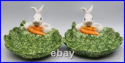 Vintage Fitz & Floyd Welsh Rabbit Serving Plates Omnibus ca 9 x 10 x 4 1/2