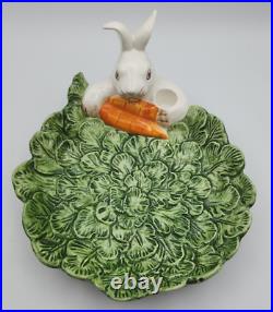 Vintage Fitz & Floyd Welsh Rabbit Serving Plates Omnibus ca 9 x 10 x 4 1/2
